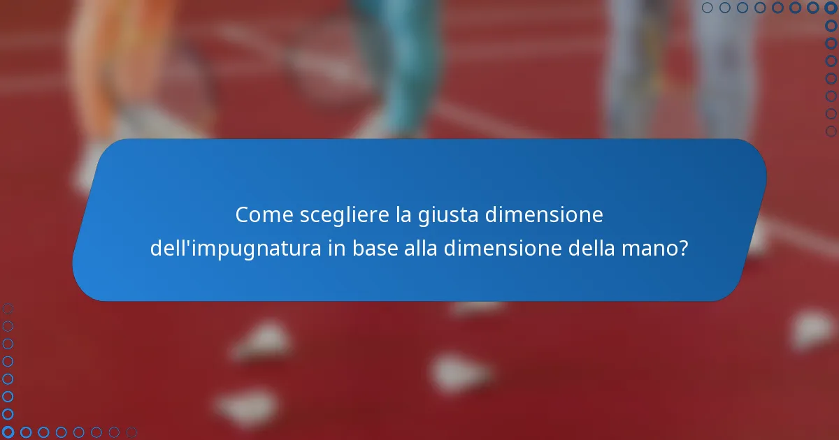 Come scegliere la giusta dimensione dell'impugnatura in base alla dimensione della mano?