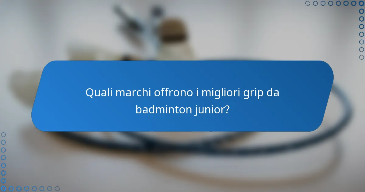 Quali marchi offrono i migliori grip da badminton junior?